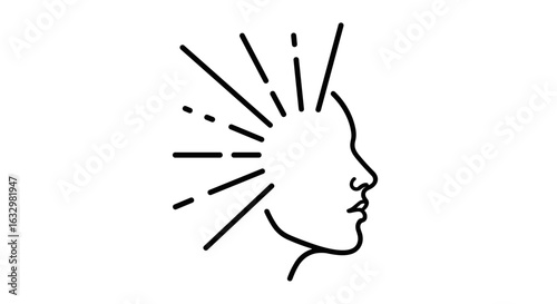 Minimalist brain illumination: An abstract representation of ideas and intellect