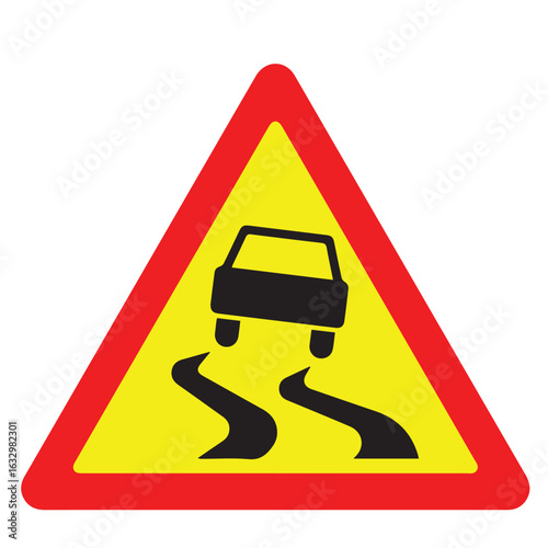 warning sign on white background