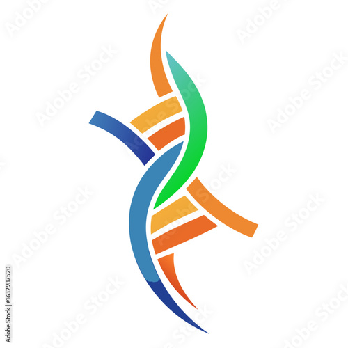 Abstract Spine and Joints Vector Illustration — Geometric Shapes Symbolizing Movement and Rehabilitation on White Background