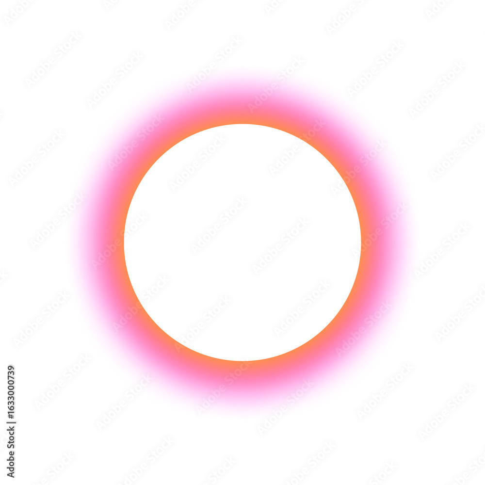 Obraz premium Circular frame with a blurred pink and orange neon gradient