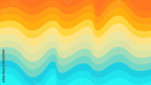 Colorful abstract summer pattern background. Wave of ocean on the sandy beach. Nature background. Summer vector illustration.