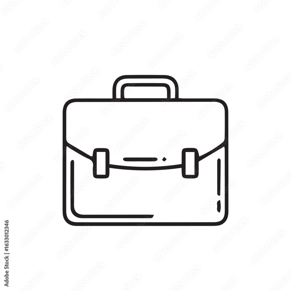 Business briefcase outline icon. Professional work portfolio symbol for corporate and financial concepts. Isolated vector line art. Business briefcase outline icon. Professional work portfolio symbol for corporate and financial concepts. Isolated vector line art.