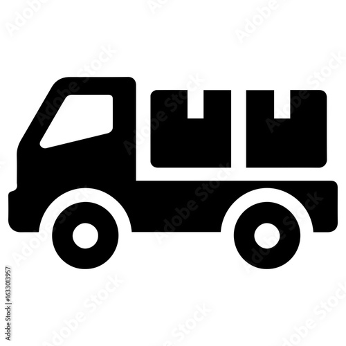 Truck icon with transparent background for heavy transport and cargo delivery concept
