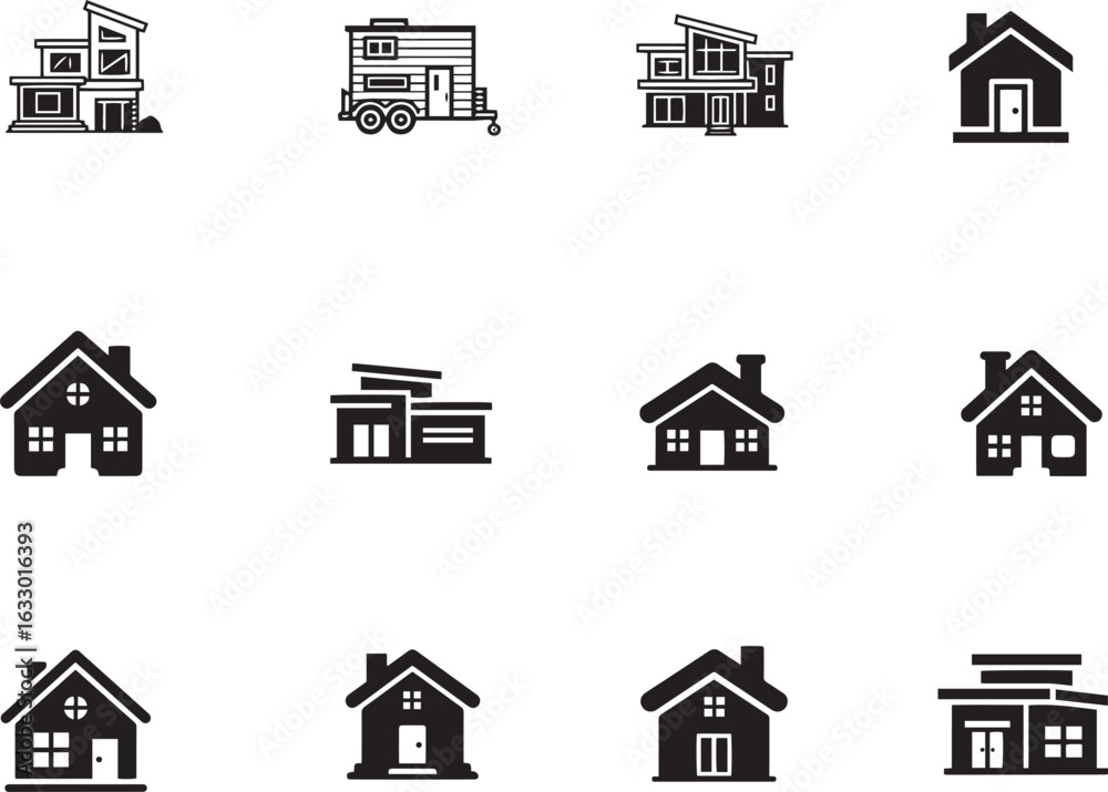 Fototapeta premium Set home icon