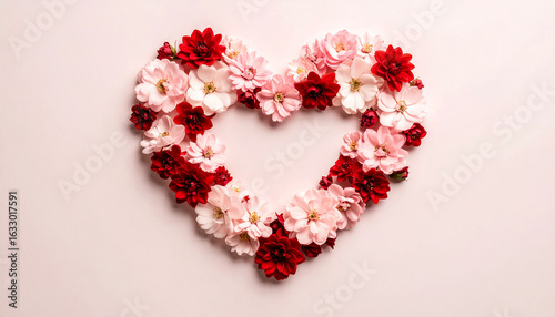 Floral heart flowers love valentines day design