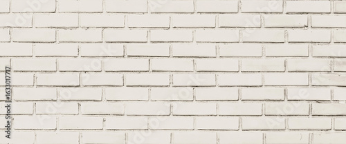 Off-white painted brick wall texture background
