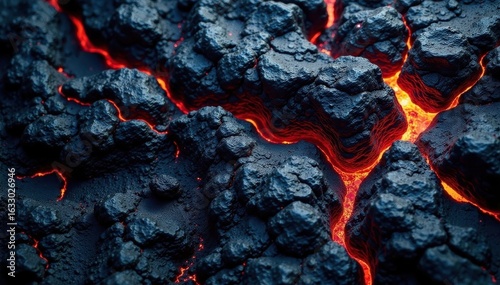 Deep black lava stone, swirling patterns, dramatic texture , high-resolution, rock