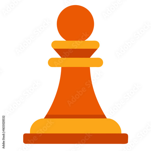 Vector art of chess pawn illustration isolated on white background, a strategic board game for two players
