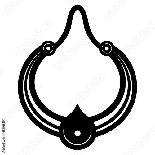 Illustration of a decorative necklace with a pendant, isolated on white background