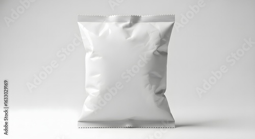 Pristine White Snack Bag Mockup with Realistic Folds for Product Branding