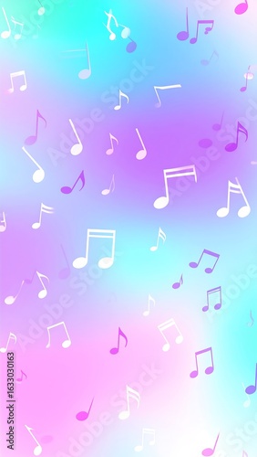 Pastel music notes on a soft gradient background