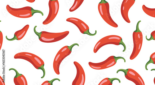 Vibrant red chili pepper pattern food spice