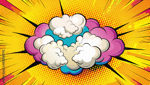 Pop Art Comic Explosion Clouds – Cartoon Blast Burst Effects