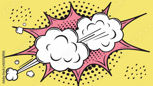 Pop Art Comic Explosion Clouds – Cartoon Blast Burst Effects