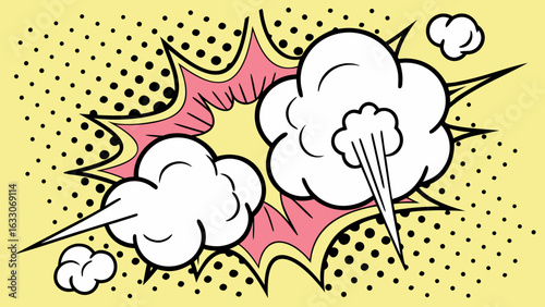 Pop Art Comic Explosion Clouds – Cartoon Blast Burst Effects