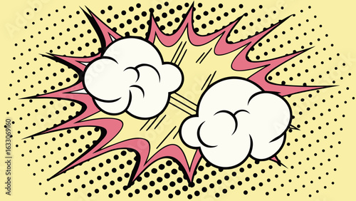 Pop Art Comic Explosion Clouds – Cartoon Blast Burst Effects