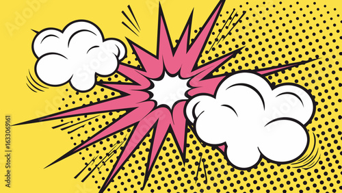 Pop Art Comic Explosion Clouds – Cartoon Blast Burst Effects