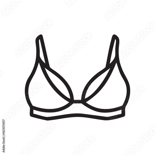 Set of underwear bra icons in black and white