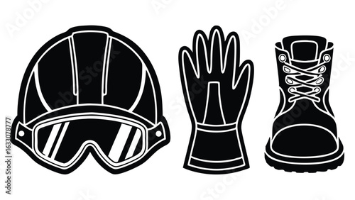Protective gear set safety equipment helmet