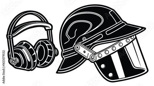 Protective headphones and face shield ear protection