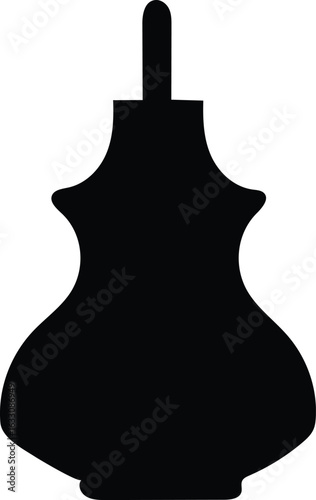 Black silhouette icon of a vintage bulb syringe, enema, or douche for medical hygiene use.