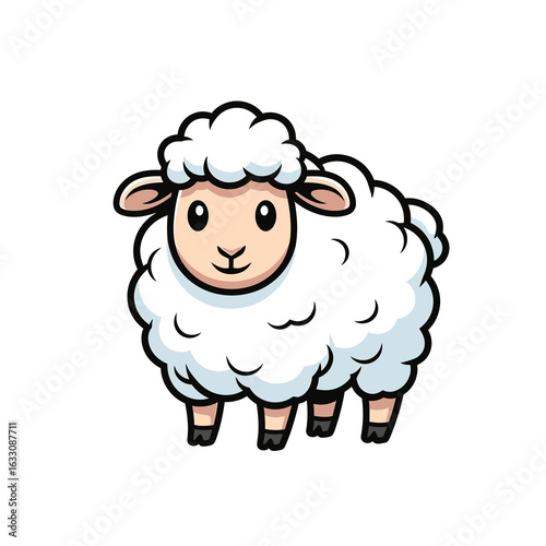 Cute cartoon sheep character illustration