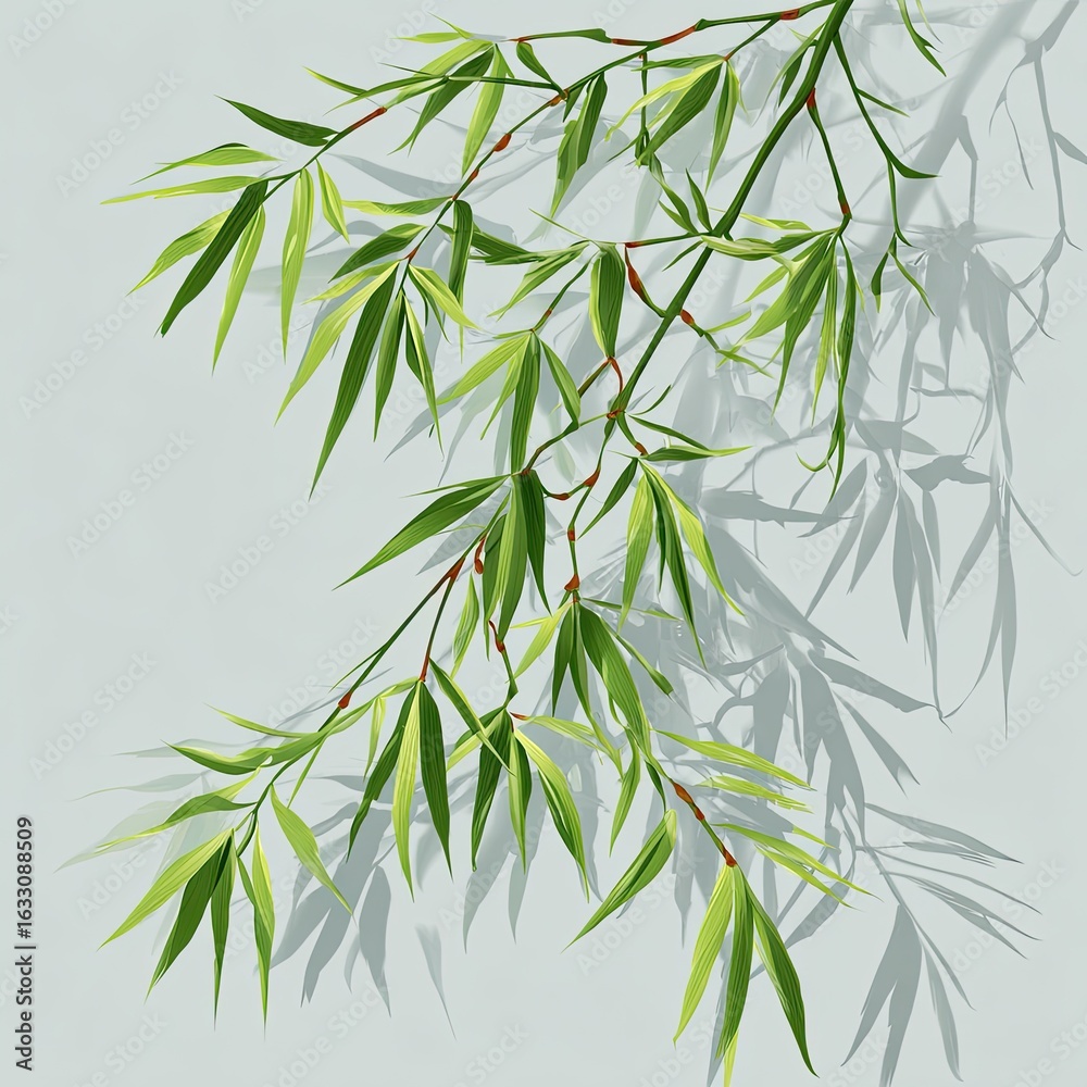 Naklejka premium Bamboo Leaves in Sunlight