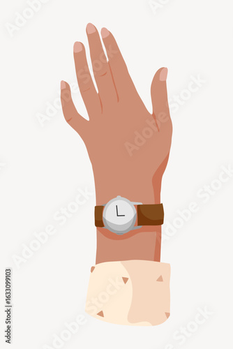 Businesswoman's tanned hand gesture, aesthetic illustration vector