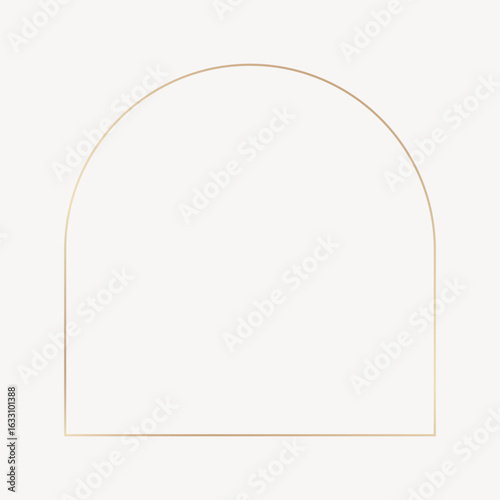 Gold arch border frame vector