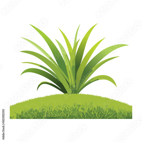 Green grass patch on floating island