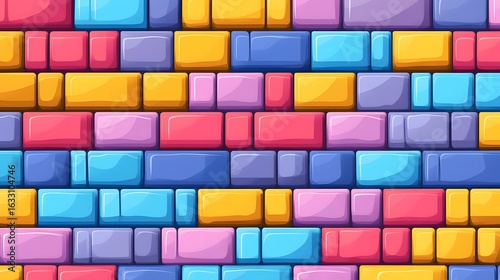 Colorful rectangular brick pattern design
