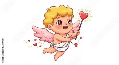 Cute cartoon cupid child
