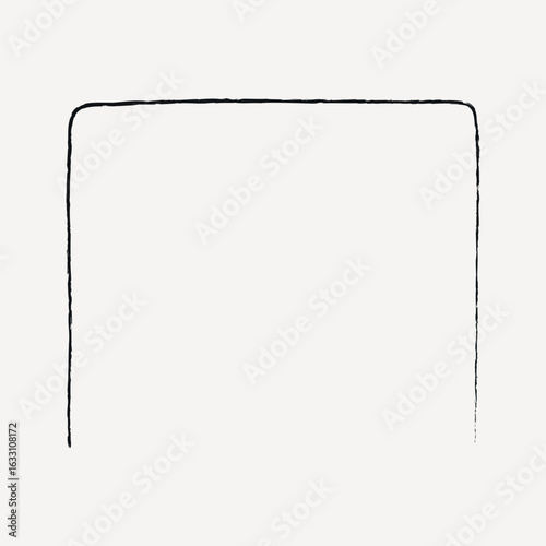 Black square frame, simple border collage element vector