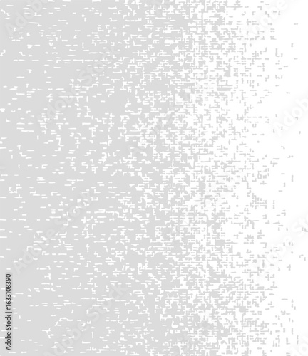 Abstract textured background with a gradient of fine dots and lines on a white backdrop