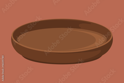 Brown plate kitchenware illustration vector