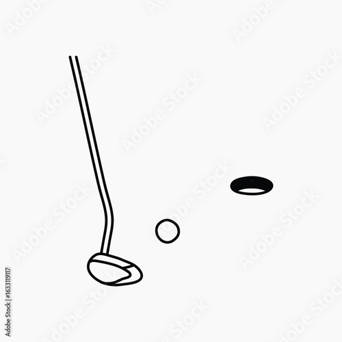 Playing golf hand drawn illustration vector