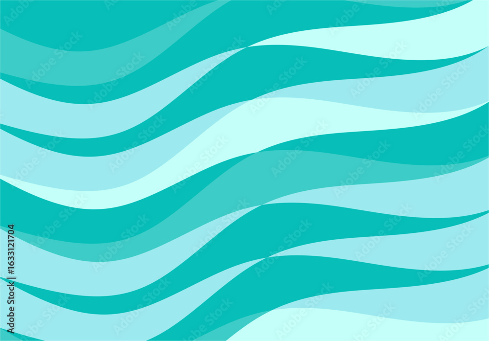 Fototapeta premium Modern abstract background with flowing, wavy lines in various shades of teal and light blue. Dynamic and calming for web, print, and digital art.