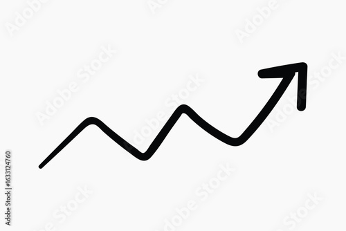 Simple upward trend arrow illustration vector