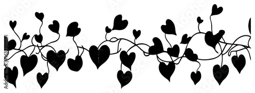 Luffa vine silhouette decoration border