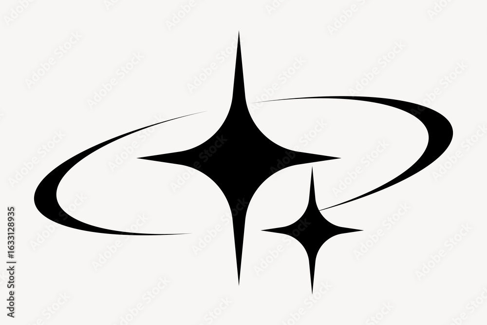 Fototapeta premium Minimalist sparkle line art illustration vector