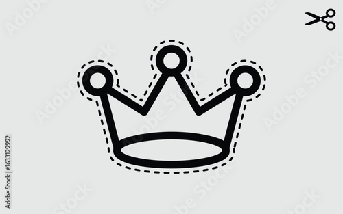 Crown sticker with scissors royalty king