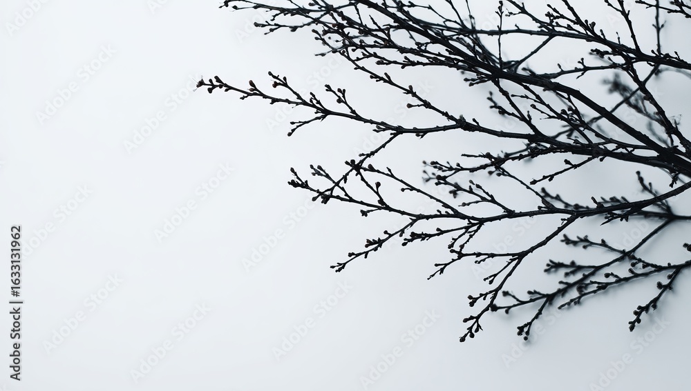 Fototapeta premium Bare tree branches against a light background