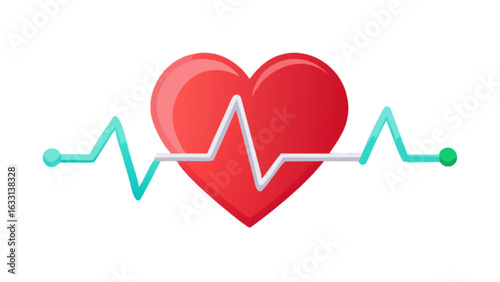 Heart health heartbeat pulse medical cardiology wellness healthcare vital sign ekg rhythm beat rate icon 100