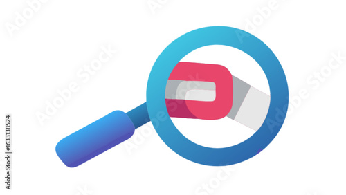 Magnifying glass search find investigate explore research discovery zoom analysis icon graphic vector design