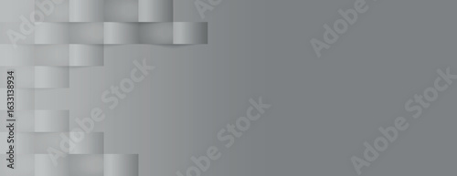 Gray background with a textured, layered design. The background features a smooth, modern style. Gray color enhances the background's depth. Modern 3D checkered pattern background vector