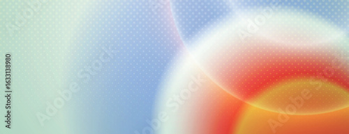 Abstract background with halftone gradient style, featuring soft blue and orange hues. The background has a dotted texture. Abstract circular gradient background, halftone dotted texture vector