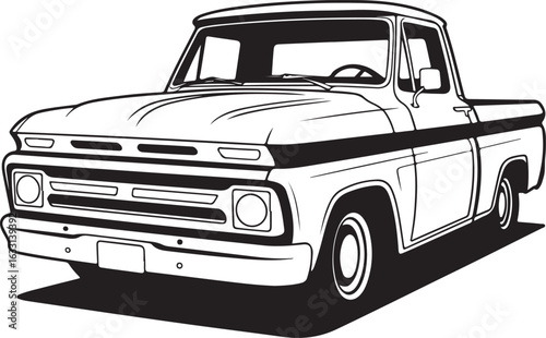 old truck isolated on white