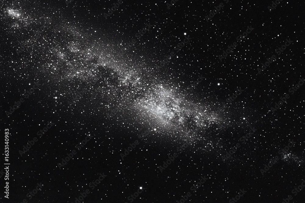 Fototapeta premium Starry sky background, black night sky full of stars, glowing stars in the dark space, starry background, dark night, stars in the distance, starlight, dark background with a black glow, night sky. 