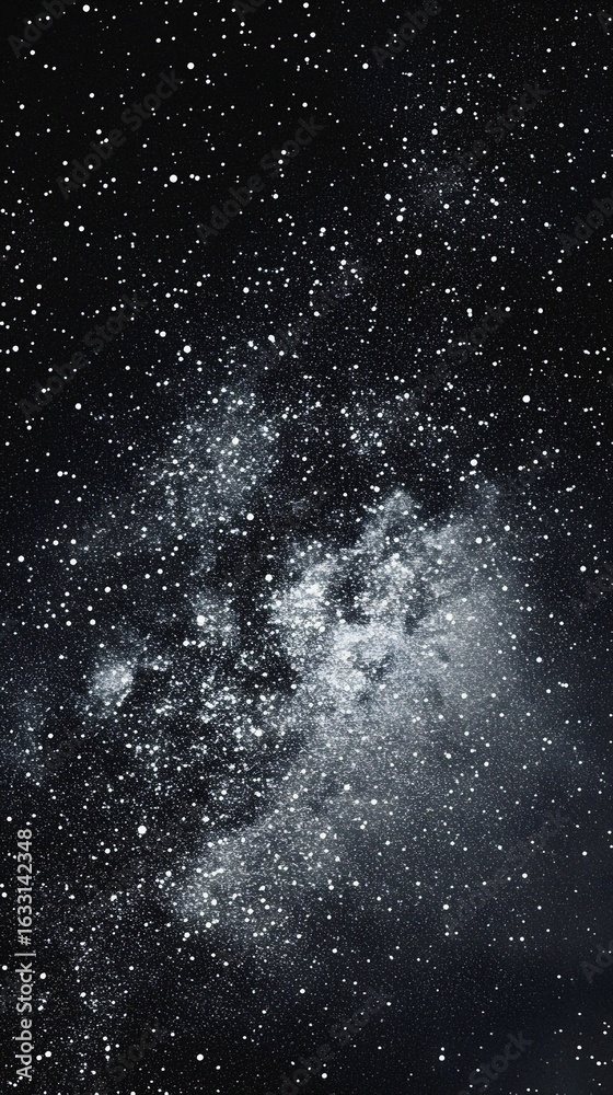 Obraz premium Starry sky background, black night sky full of stars, glowing stars in the dark space, starry background, dark night, stars in the distance, starlight, dark background with a black glow, night sky. 