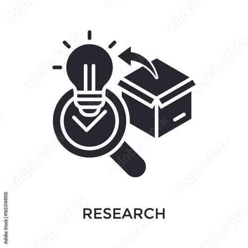 Research Icon Glyph Style. Vector Illustration For Graphic Design